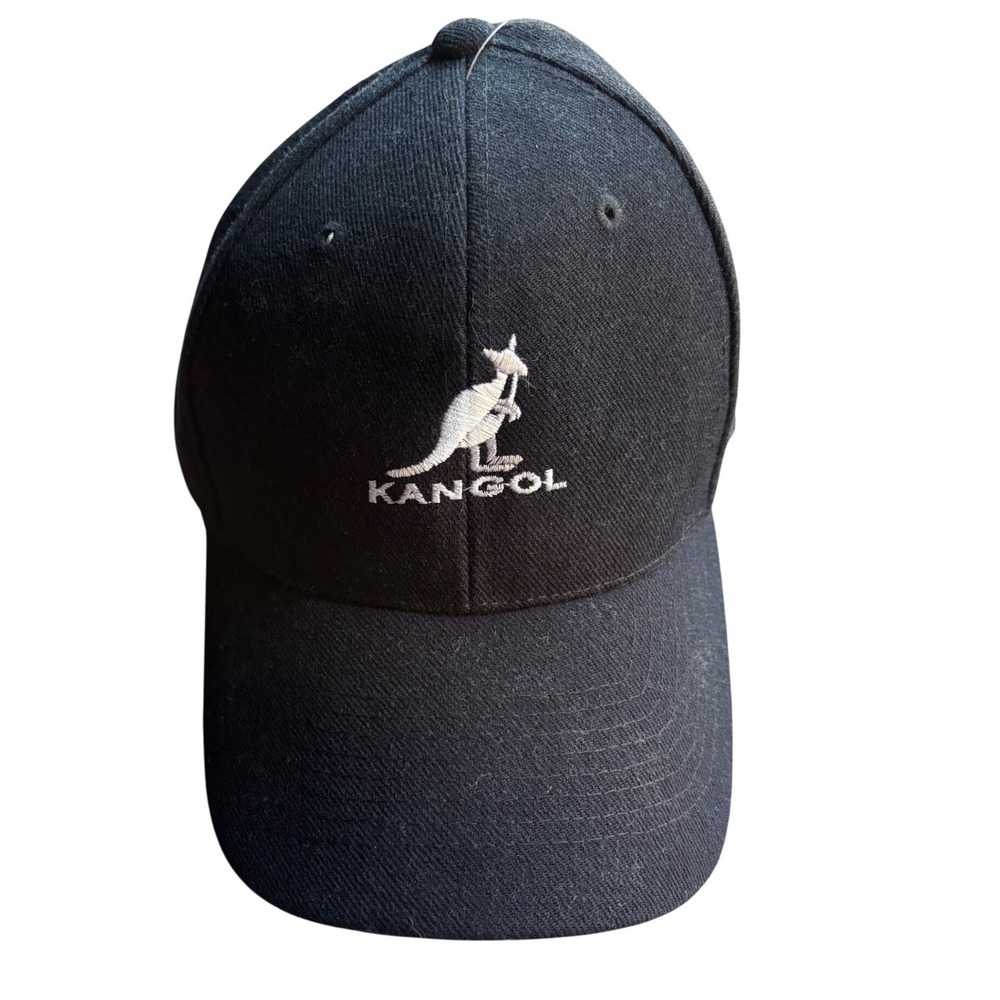 Kangol Mens Baseball Cap Black Acrylic Embroidered Logo Adjustable Strapback Hat